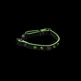 Black with Green Stones Cat Collar