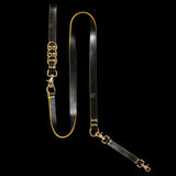 Freak on a Leash x Ashton Michael Black and Gold Leather Leash