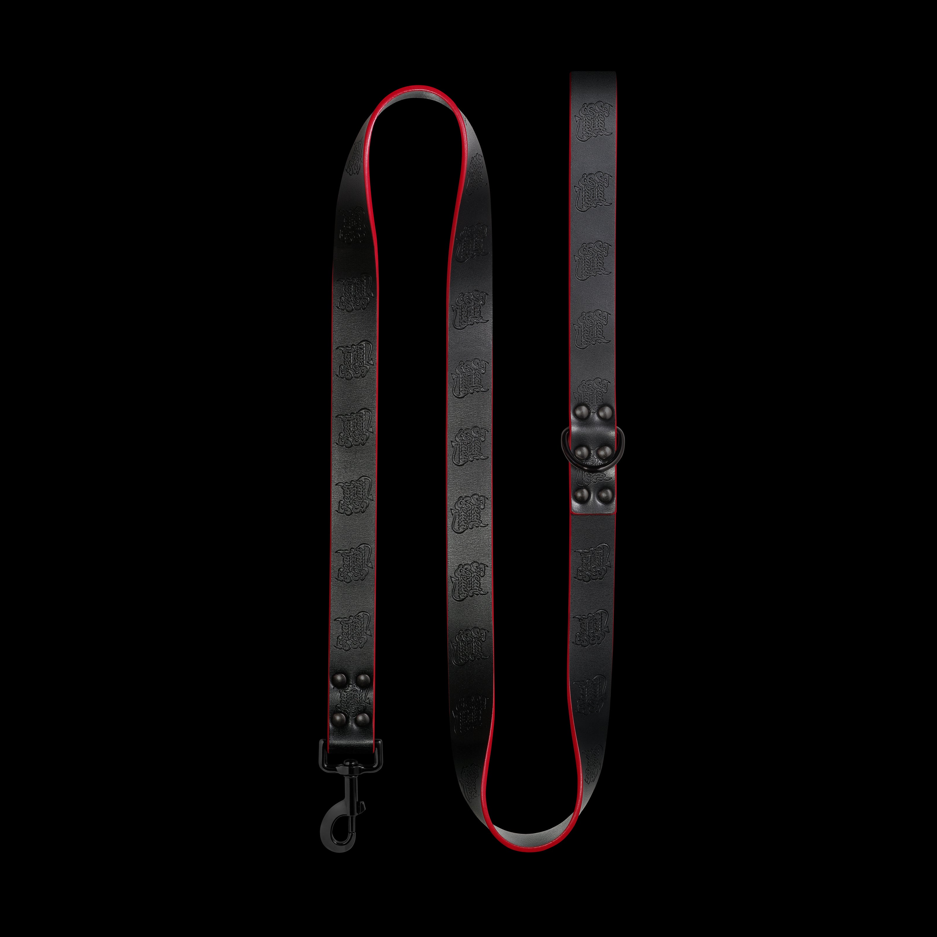 Foal Leather Repeat Logo Leash (RED EDGE). Size L/XL.