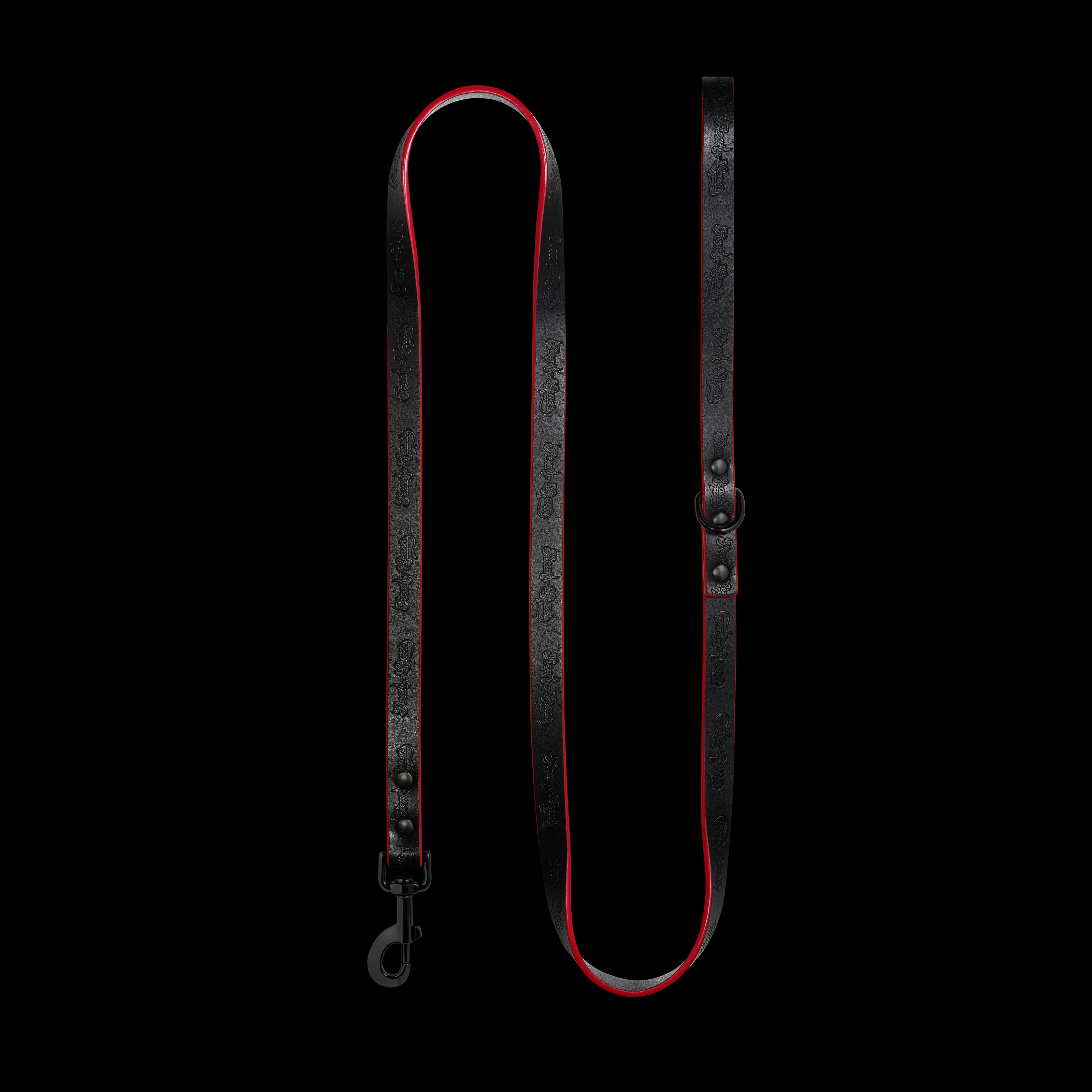Foal Leather Repeat Logo Leash (RED EDGE). Size S/M.